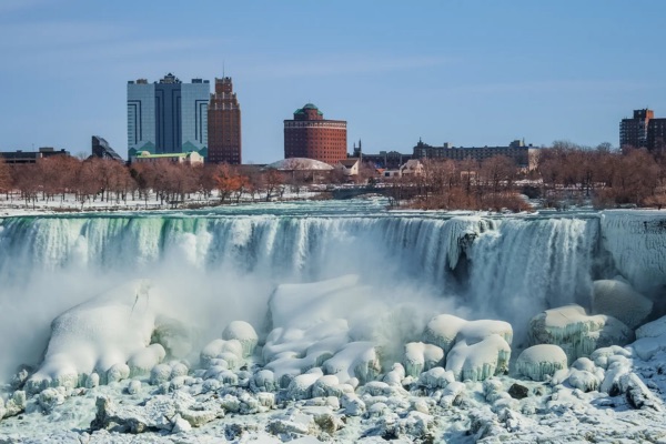 thác niagara falls mùa đông tại canada